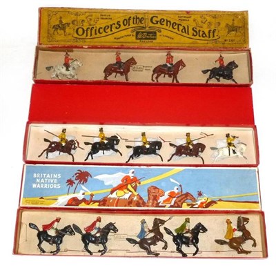 Lot 117 - Three Boxed Sets of Britains Lead Figures - Native Warriors (Arabs), Skinners Horse and Officers of