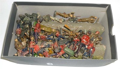 Lot 126 - A Collection of Elastolin and Other Composition Figures, including British soldiers, nurses and...