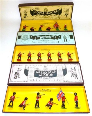 Lot 127 - Three Boxed Sets of Britains White Metal Soldiers - The Grenadier Guards No.8810, The Royal...