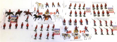 Lot 131 - Seven Sets/Part Sets of Britains and Other Hollowcast Lead Canadian Figures - No.1554 Royal Mounted