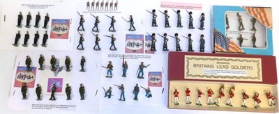 Lot 132 - Six Sets/Part Sets of Britains Hollowcast Lead Soldiers - No.2060 Confederate Infantry (7 figures)