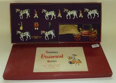 Lot 138 - A Boxed Britains State Open Road Landau No.9402, the figure strung to base card, with instructions