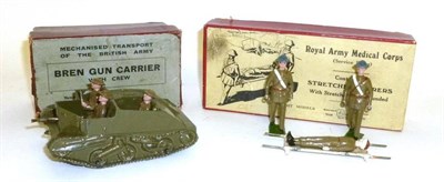 Lot 140 - Two Boxed Britains Lead Military Sets:- Royal Army Medical Corps Stretcher Bearers No.1719,...