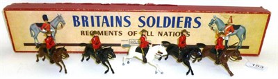 Lot 153 - A Boxed Britains Lead 'The Royal Canadian Mounted Police' Set No.1349, containing five mounted...