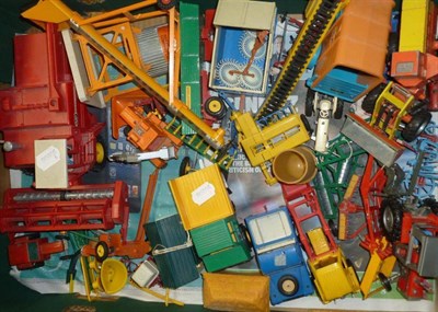 Lot 167 - Mixed Toys, including diecast farm and other vehicles, Britains plastic farm vehicles and...