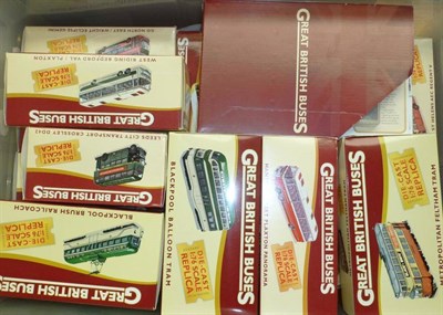 Lot 191 - Thirty Boxed Atlas Diecast 1:76 Scale Great British Buses, together with related paperwork