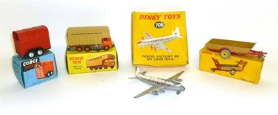 Lot 194 - Four Boxed Diecast Vehicles:- Dinky Vickers Viscount 800 No.708; Dinky Harvest Trailer No.320;...