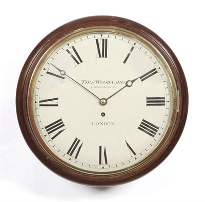 Lot 1305 - A Mahogany Wall Timepiece with Passing Strike, Thos Woodward, 7 Gracechurch St, London,...