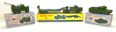 Lot 217 - Three Boxed Dinky Supertoys Military Vehicles - Tank Transporter No.660, Centurion Tank No.651...