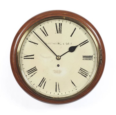 Lot 1308 - A Mahogany Wall Timepiece, Shepherd & Son, circa 1880, the circular case with side and bottom...