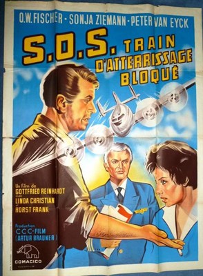 Lot 263 - A Lithographed French Film Poster - S.O.S. Train D'Atterrissage Bloque, published by A.Nicard,...