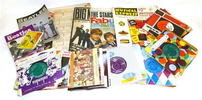 Lot 267 - A Collection of Beatles Memorabilia, including singles and EP's, Beatles Book Monthly No.1,...