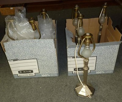 Lot 274 - A Set of Nine Nickel Plated Electric Table Lamps from The Brighton Belle Passenger Train, with...