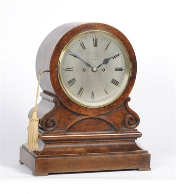 Lot 1311 - A Burr Walnut Striking Table Clock, signed Barwise, London, circa 1850, the drum shaped case...