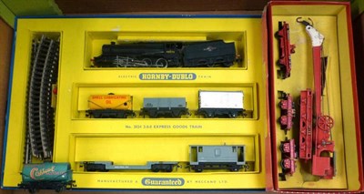 Lot 3 - A Boxed Hornby Dublo 2-Rail 2-8-0 Express Goods Train Set No.2024, containing BR locomotive &...