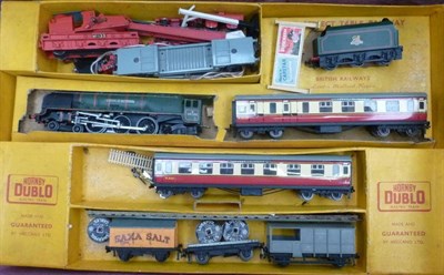 Lot 8 - A Boxed Hornby Dublo 3-Rail 'Duchess of Montrose' Passenger Train Set EDP12, containing...