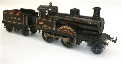 Lot 14 - A Bing Gauge 1 Clockwork 2-4-0 'King George V' Locomotive and Tender No.1902, in red lined...