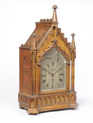 Lot 1313 - An Oak Chiming Table Clock, signed Barraud & Lunds, 41 Cornhill, London 3038, circa 1870, the...