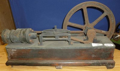 Lot 38 - A Live Steam Model of a Single Cylinder Mill Engine, with spoked flywheel, mounted on a wooden...