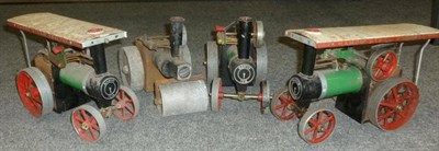 Lot 39 - Three Mamod Steam Tractors, including two with canopies, together with a Steam Road Roller (4)...