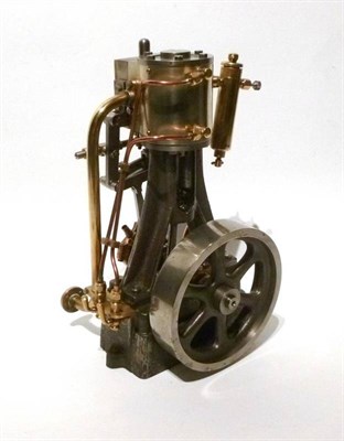 Lot 44 - A Vertical Stationary Steam Engine, in cast iron, brass and steel, with single cylinder, spoked...