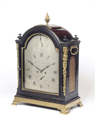 Lot 1316 - A George III Ebonised Striking Table Clock, signed Willm Randall, Newbury, circa 1810, the...