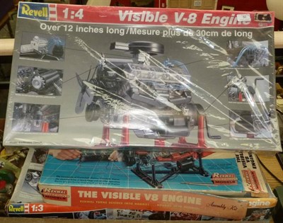 Lot 50 - A Boxed Revell Unmade Plastic 1:4 Scale Model Kit of a Visible V-8 Engine, over 12 inches long, the