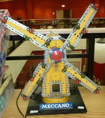 Lot 52 - An Electrically Operated Meccano Windmill Shop Advertising Display Piece, in yellow and nickel...