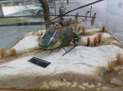 Lot 54 - Five Large Kit Built Plastic Scale Models of Military Aircraft, in glazed display cases with...