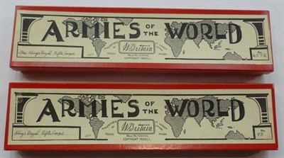 Lot 63 - Two Boxed Sets of Britains Hollowcast Lead 'Kings Royal Rifle Corps' Soldiers - No.98 Running...