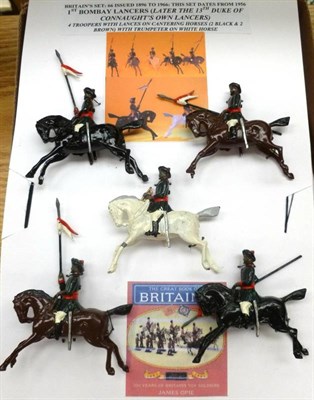 Lot 66 - Five Sets/Part Sets of Britains Hollowcast Lead Mounted Overseas Soldiers - No.1631 Canadian...