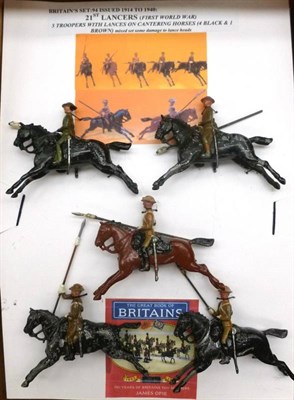 Lot 67 - Five Sets/Part Sets of Britains Hollowcast Lead Lancers - No.33 16th /5th Lancers (five...