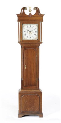 Lot 1318 - An Oak Thirty Hour Longcase Clock, signed Wm Lawson, Keighley, circa 1800, case with swan neck...