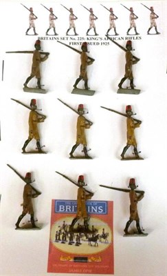 Lot 70 - Nine Sets/Part Sets of Britains Hollowcast Lead Overseas Soldiers - No.225 King's African...