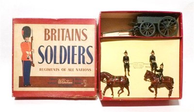 Lot 71 - A Boxed Britains Lead Royal Army Service Corps Waggon Set No.146, post war set, contains wagon, two