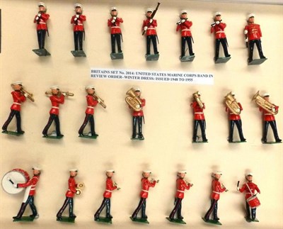 Lot 73 - Seven Boxed Sets of Repainted Britains Hollowcast Lead Figures - No.2112 Full Band of the...