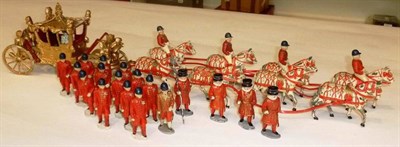 Lot 83 - An Unboxed Timpo Lead Coronation Coach Set, complete with assembly instructions