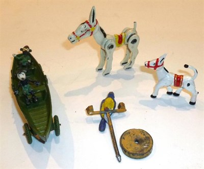 Lot 92 - Lead Figures - Charbens Circus Parrot, Salco Mickey & Minnie in Boat, Wendall Muffin the Mule...