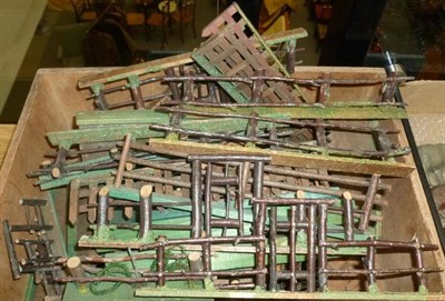 Lot 96 - A Collection of Elastolin Wood and Composition Fencing