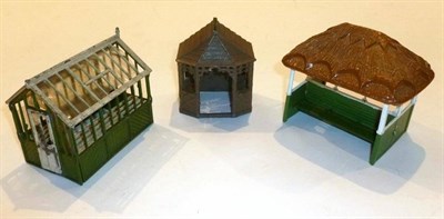 Lot 97 - Three Lead Buildings -Britains Greenhouse and Summer House and a Hillco Summer House