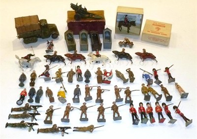 Lot 112 - Mixed Lead Figures, including boxed Britains Queen Elizabeth, boxed Britains Howitzer, Britains...