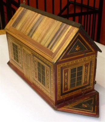 Lot 130 - A 19th Century Straw Work Flat Bottomed Noah's Ark, possibly Napoleonic prisoner of war, with multi