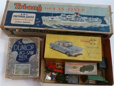 Lot 141 - Mixed Toys, including a boxed Tri-ang Minic 1/20 scale Vauxhall Victor, in red plastic, boxed...