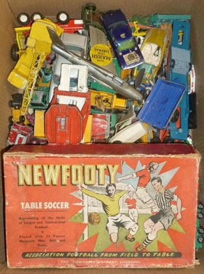 Lot 154 - Mixed Toys, comprising a box of playworn diecast vehicles, including Dinky, Corgi and Matchbox,...