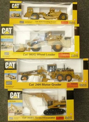 Lot 185 - Five Boxed Norscot 1:50 Scale Diecast Models of Construction Vehicles - Cat 365B L Series Excavator