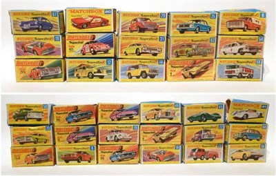 Lot 189 - Thirty Three Boxed Matchbox Superfast Vehicles, box numbers 2 x 1, 2 x 5, 6, 8, 12, 2 x 14 2 x...