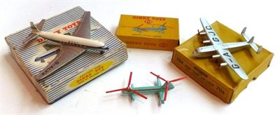 Lot 197 - Three Boxed Dinky Aircraft - D.H. Comet Airliner No.999, Avro York Airliner No.704, Bristol 173...