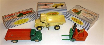 Lot 202 - Three Boxed Dinky Commercial Vehicles:- Comet Wagon with Hinged Tailboard No.932, with green...