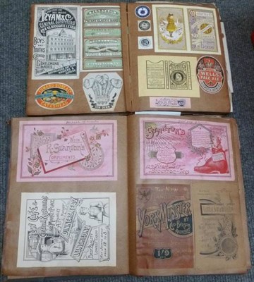 Lot 223 - Two Albums of Late 19th Century Advertising Material, mostly stuck in, both colour and black...