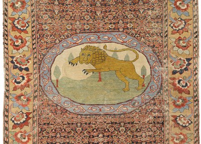 Lot 1336 - A Sultanabad Khelleh West Persia The indigo field of Herati design centred by an oval medallion...